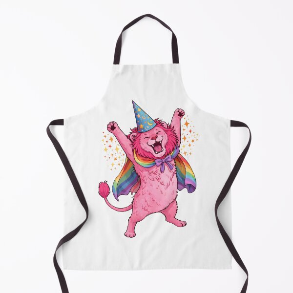 Item preview, Pink Magic Lion with Rainbow Cape – Cute Wizard Pride Cat Illustration designed and sold by Senkov.