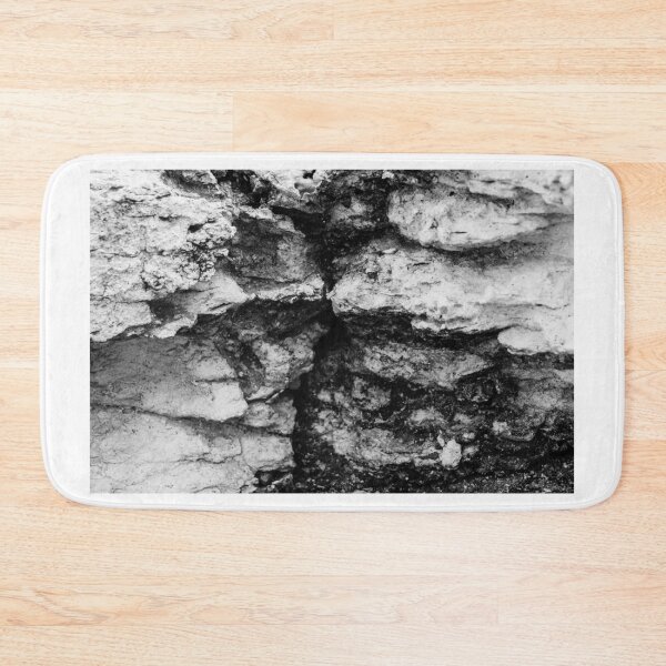 Item preview, Rugged Rock Texture in Monochrome Showing Rough Geological Erosion and Natural Form designed and sold by Nmallia.