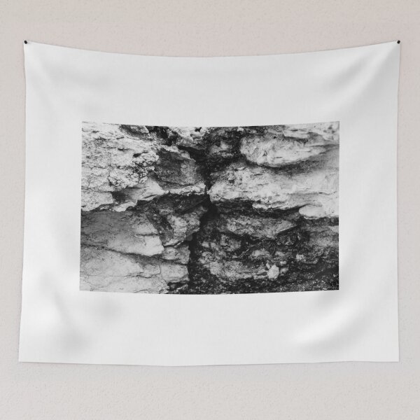 Item preview, Rugged Rock Texture in Monochrome Showing Rough Geological Erosion and Natural Form designed and sold by Nmallia.