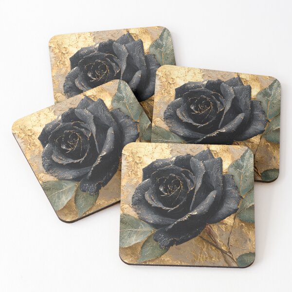 Item preview, Elegant Black Rose Abstract Luxury Gold and Black Floral designed and sold by daila70.