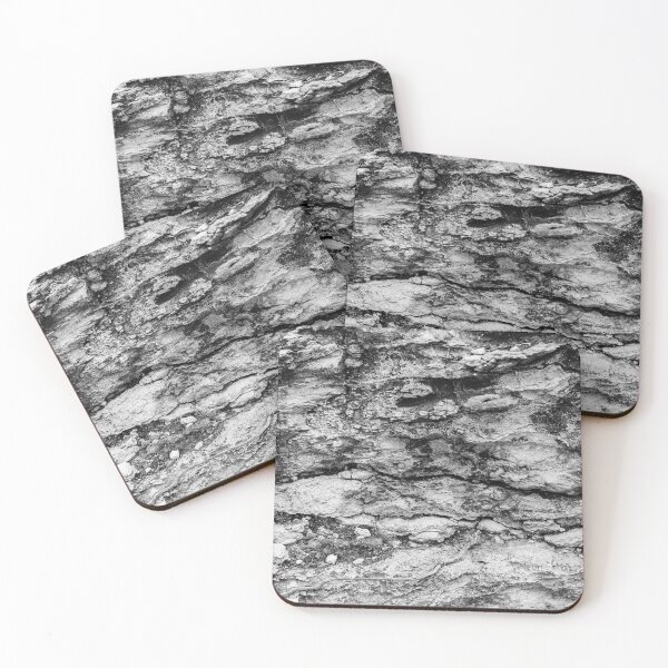 Item preview, Close-Up Of Craggy Moss And Dried Shrub On Rock Ledge In Monochrome Texture designed and sold by Nmallia.