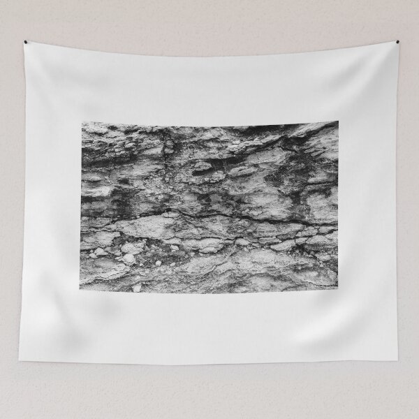 Item preview, Close-Up Of Craggy Moss And Dried Shrub On Rock Ledge In Monochrome Texture designed and sold by Nmallia.