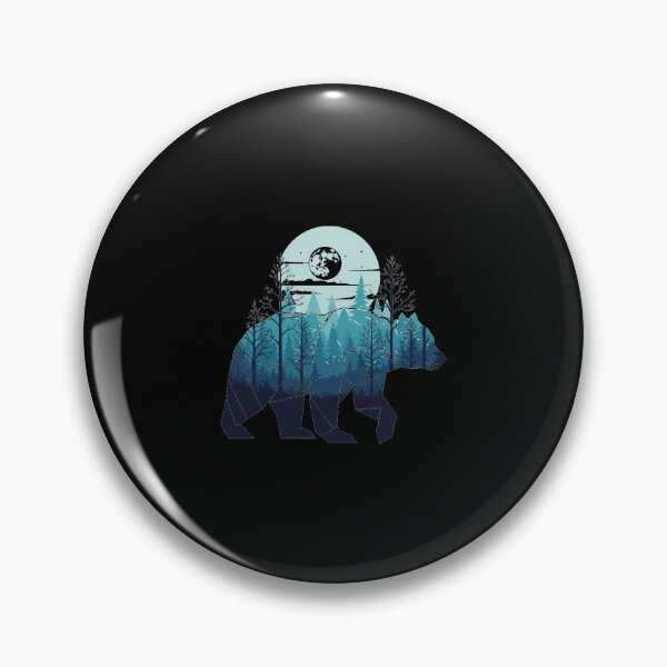 Item preview, Geometric Bear Night Forest Moon Silhouette designed and sold by NaturaVestir.
