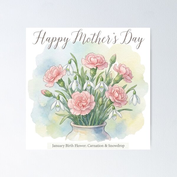 Item preview, Mother's Day - January Birth Flower designed and sold by HeyyItsNikki.