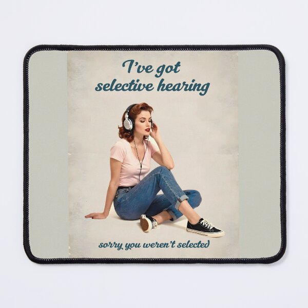 Item preview, Selective Hearing – Retro 50s Sarcastic Pop Art Poster designed and sold by MooLaLa.Store.