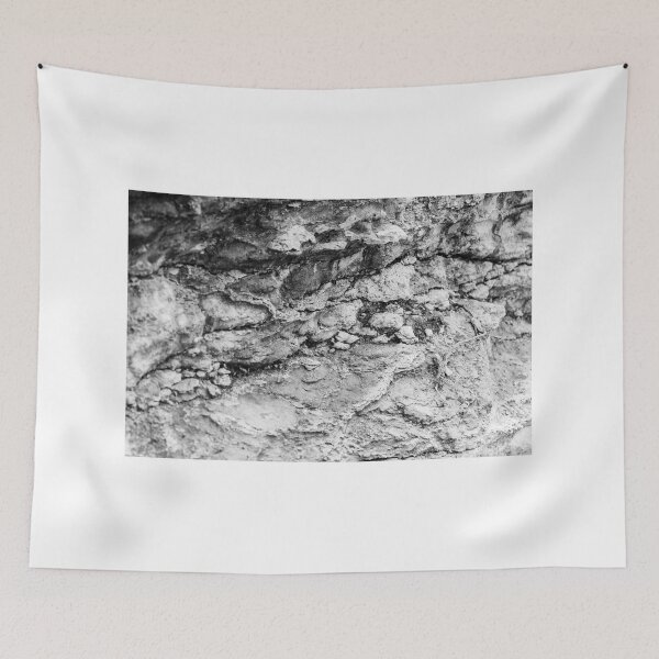 Item preview, Rugged Rock Texture in Monochrome Showing Rough Geological Erosion and Natural Form designed and sold by Nmallia.