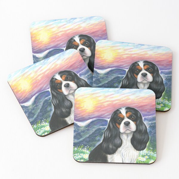 Item preview, Tricolor Cavalier in White Flowers designed and sold by jollyinu.
