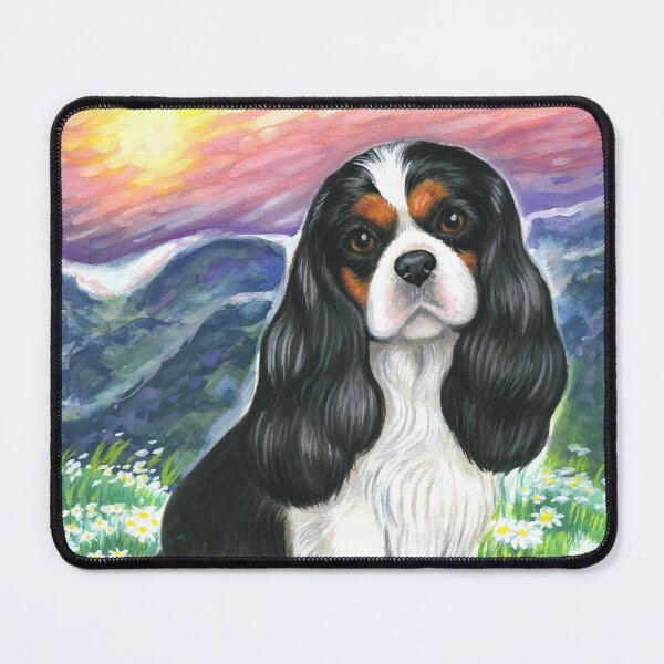 Item preview, Tricolor Cavalier in White Flowers designed and sold by jollyinu.