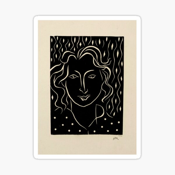 Item preview, Primavera by Henri Matisse: Modernist Black and Ivory Portrait Poster designed and sold by artofuniverse.