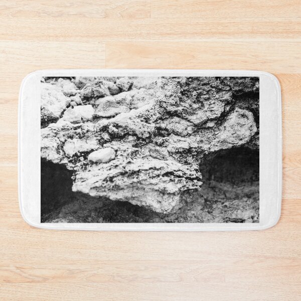 Item preview, Rugged Rock Texture in Monochrome Showing Rough Geological Erosion and Natural Form designed and sold by Nmallia.