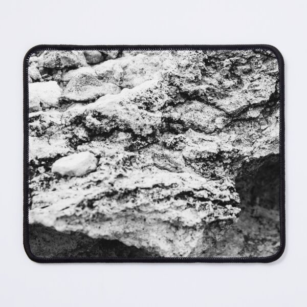 Item preview, Rugged Rock Texture in Monochrome Showing Rough Geological Erosion and Natural Form designed and sold by Nmallia.