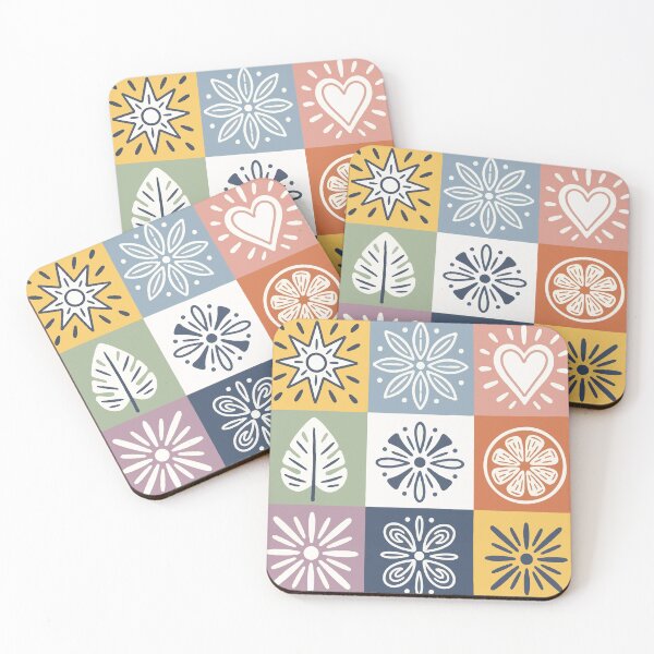 Item preview, Modern Pastel Boho Scandinavian Floral Patchwork Quilt Seamless Pattern Folk Art Style designed and sold by FRH Design ⭐⭐⭐⭐⭐.