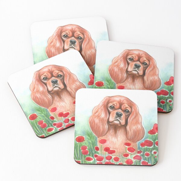 Item preview, Ruby cavalier in Red Poppies designed and sold by jollyinu.