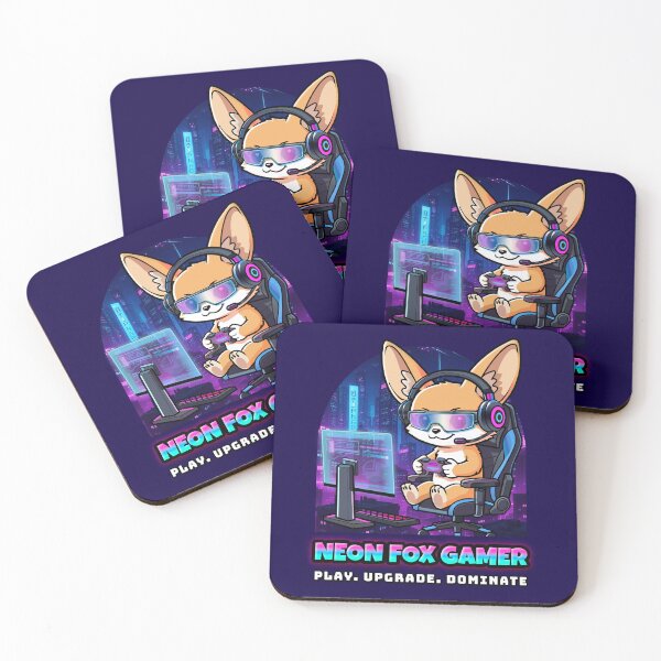 Item preview, Cyberpunk Fennec Fox Gamer - Neon Future Art T-Shirt designed and sold by AmazingEG.