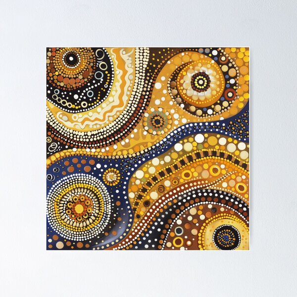 Item preview, Aboriginal Inspired Art - Vibrant Earthy Pattern designed and sold by GrinGalore.