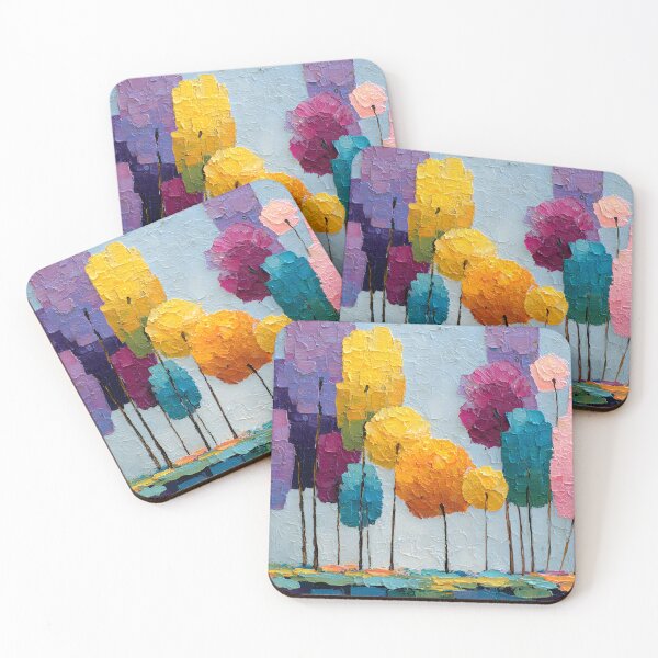Item preview, Vibrant Abstract Trees Mosaic Textured Colorful Forest in Modern Style designed and sold by daila70.