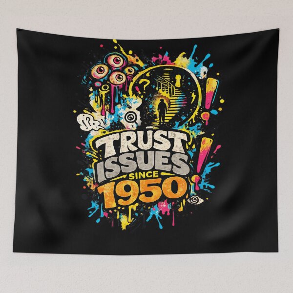 Item preview, Trust Issues Since 1950 Shirt – Retro Neon Vintage Birthday Graphic Tee designed and sold by LineLoo.