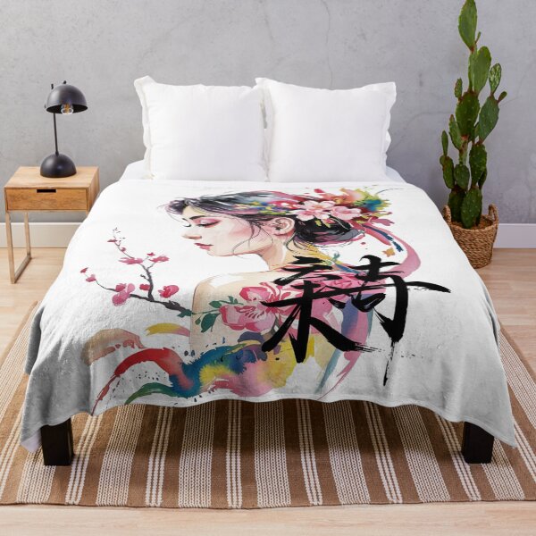 Item preview, Cherry Blossom Muse – Asian Ink Watercolor Art designed and sold by YounexxART.