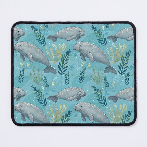 Item preview, Manatee Seamless PatternThrow Blanket designed and sold by candiscamera.