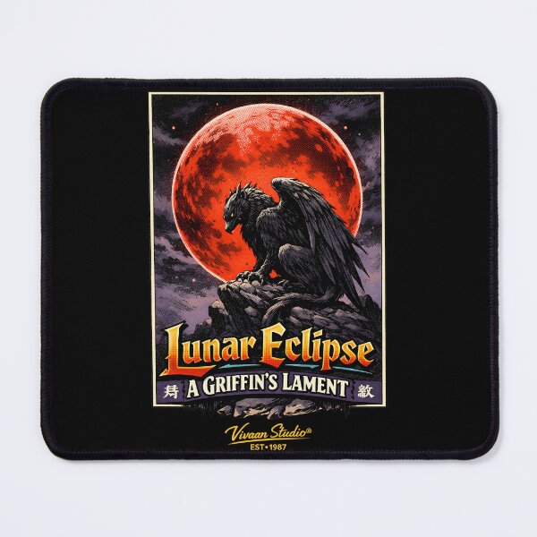 Item preview, Lunar Eclipse A Griffin’s Lament Dark Fantasy Mythical Creature Gothic Art by Vivaan Studio designed and sold by Vivaan Studio.