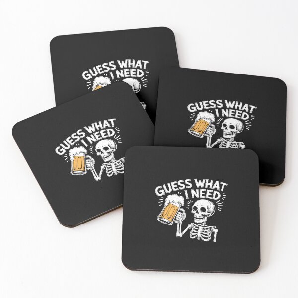 Item preview, Guess What I Need Funny Skeleton Beer Drinker designed and sold by Vintage Shapes.