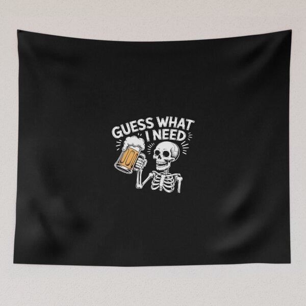 Item preview, Guess What I Need Funny Skeleton Beer Drinker designed and sold by Vintage Shapes.