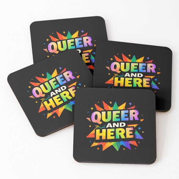 Item preview, Queer and Here – Retro Rainbow Street Graphic designed and sold by Mosogoloso.