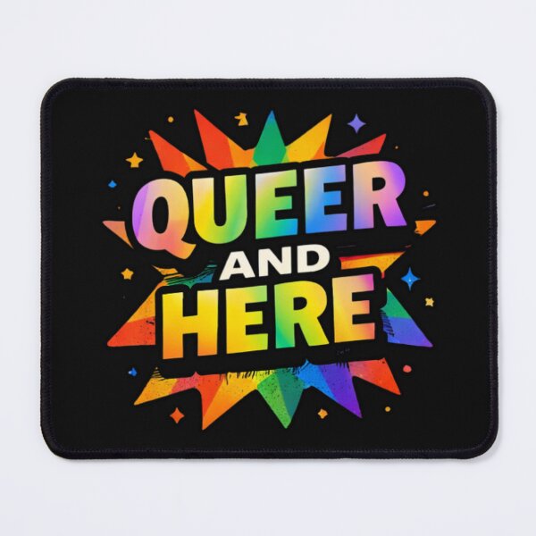 Item preview, Queer and Here – Retro Rainbow Street Graphic designed and sold by Mosogoloso.
