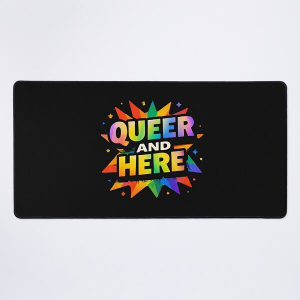 Item preview, Queer and Here – Retro Rainbow Street Graphic designed and sold by Mosogoloso.