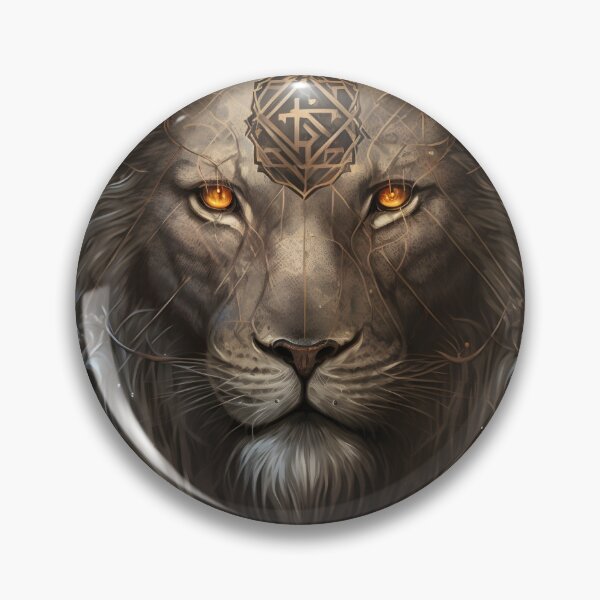 Item preview, Sacred Lion with Ancestral Symbols - Mystic and Ceremonial Style Design designed and sold by Hipatye26.
