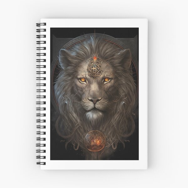 Item preview, Sacred Lion with Ancestral Symbols - Mystic and Ceremonial Style Design designed and sold by Hipatye26.