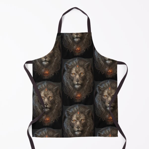 Item preview, Sacred Lion with Ancestral Symbols - Mystic and Ceremonial Style Design designed and sold by Hipatye26.