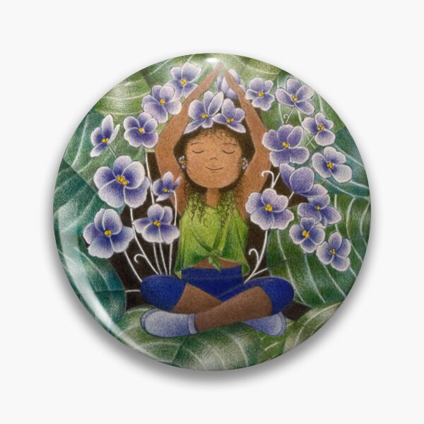 Item preview, Breathe and bloom- African violet yoga art designed and sold by neda zanjanian.
