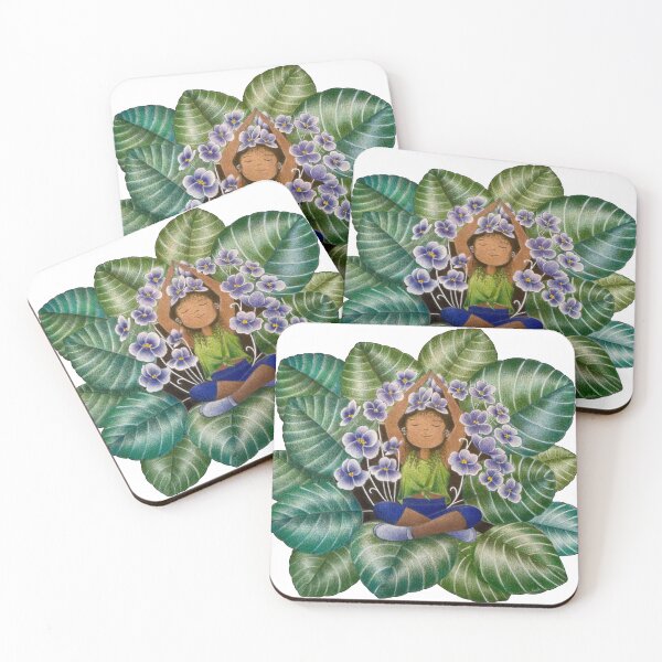 Item preview, Breathe and bloom- African violet yoga art designed and sold by neda zanjanian.