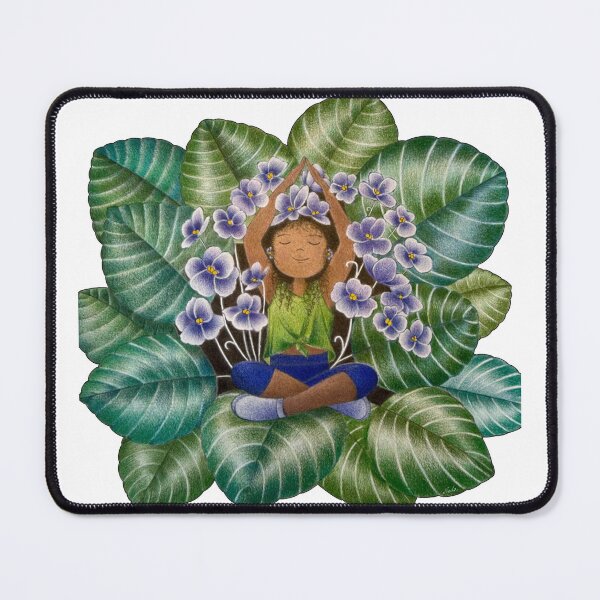 Item preview, Breathe and bloom- African violet yoga art designed and sold by neda zanjanian.
