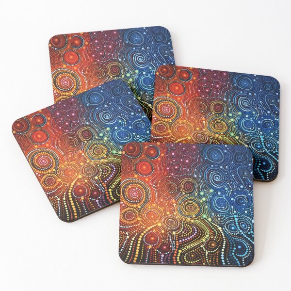 Item preview, Aboriginal Inspired Art - Hot and Cold Curly Circles designed and sold by GrinGalore.