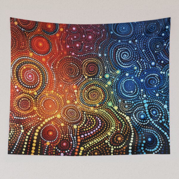 Item preview, Aboriginal Inspired Art - Hot and Cold Curly Circles designed and sold by GrinGalore.