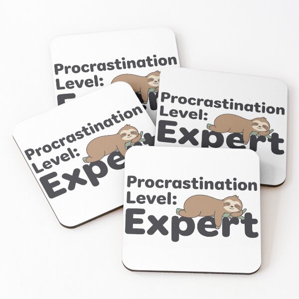 Item preview, Cute Sloth Procrastination Level Expert Cartoon Art designed and sold by FunFitLife Studio.