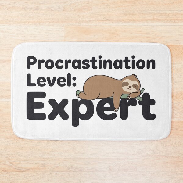 Item preview, Cute Sloth Procrastination Level Expert Cartoon Art designed and sold by FunFitLife Studio.