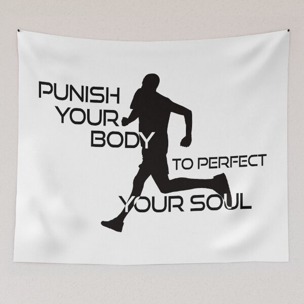 Item preview, Punish Your Body To Perfect Your Soul Runner designed and sold by Esskay Designs.