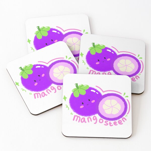 Item preview, Cute kawaii mangosteen - Adorable purple fruit illustration  designed and sold by TavaCreart.
