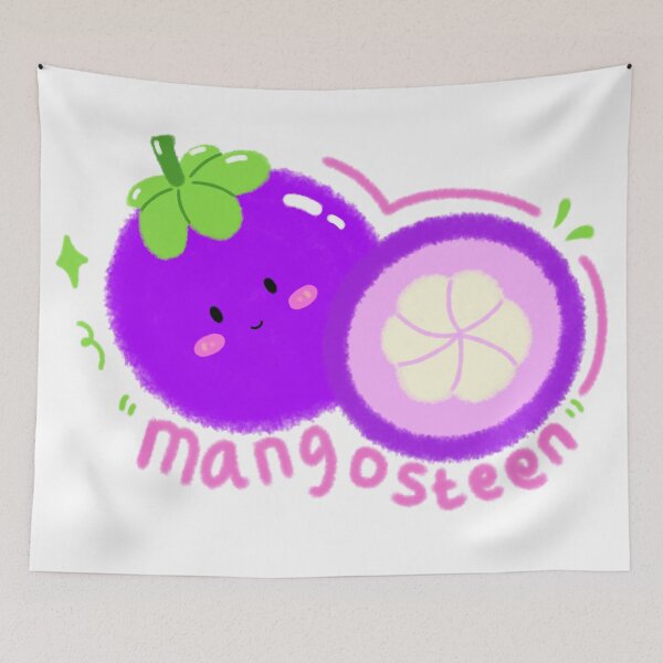 Item preview, Cute kawaii mangosteen - Adorable purple fruit illustration  designed and sold by TavaCreart.