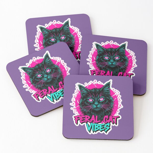 Item preview, Feral Cat Vibes Graffiti Sticker – Wild Crazy Cat Meme Neon Street Art | Edgy Cat Lover Shirt designed and sold by ZyxDes.