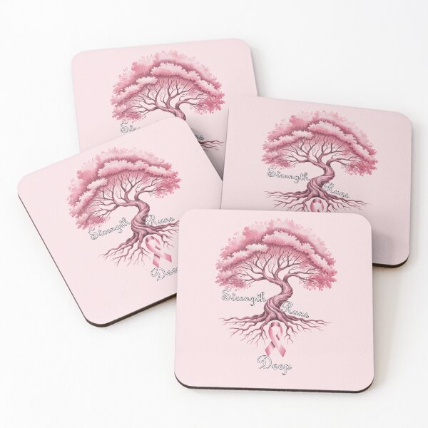 Item preview, Strength Runs Deep - Breast Cancer Awareness Pink Ribbon Tree of Life - Survivor Fighter Warrior Hope Support Gift for Women Mom Sister Friend - Inspirational Cancer Awareness Design designed and sold by tamdevo1.
