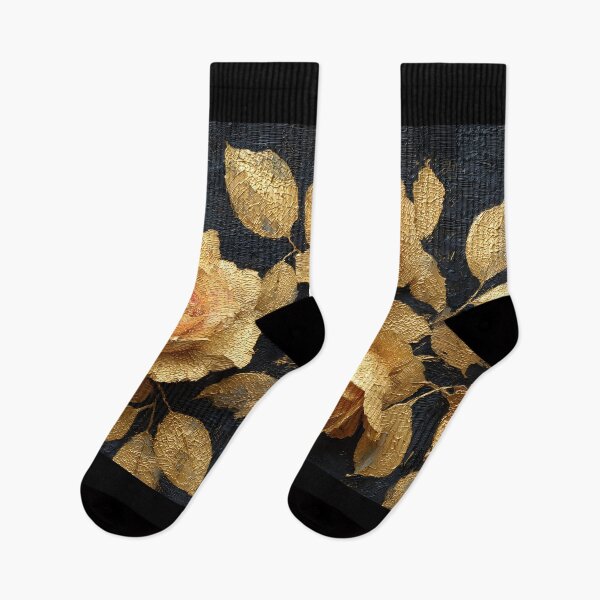 Item preview, Elegant Gold Roses, Luxury Black and Gold Floral Artwork designed and sold by daila70.