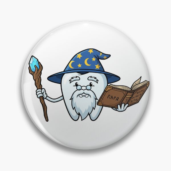 Item preview, The Wisdom Tooth Wizard - Cute Magic Dental Character designed and sold by DrToothStudio.