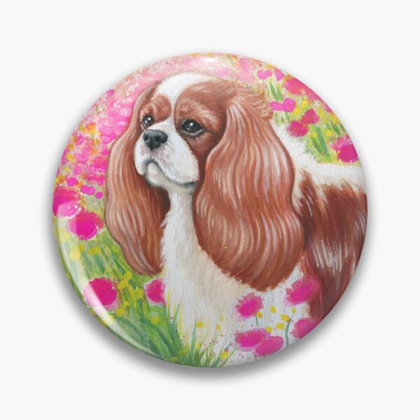 Item preview, Blenheim cavalier Pink Fuchsia Flowers designed and sold by jollyinu.