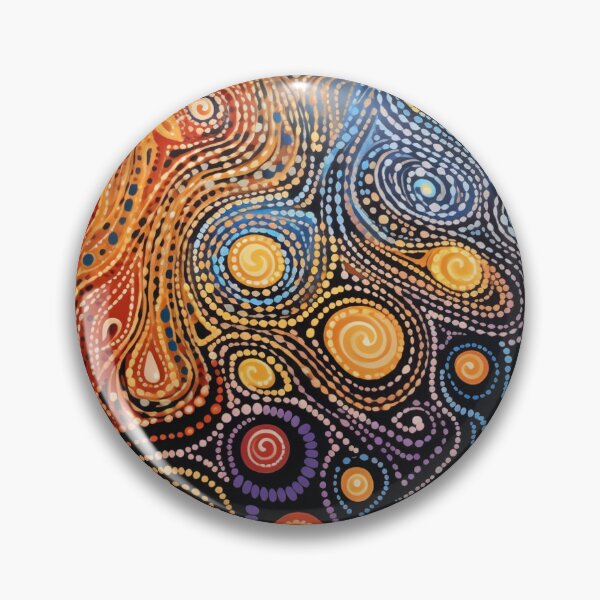 Item preview, Aboriginal Inspired Dot Art - Pointillist Lava and Water designed and sold by GrinGalore.