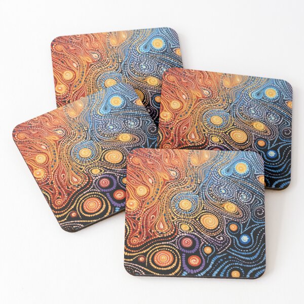 Item preview, Aboriginal Inspired Dot Art - Pointillist Lava and Water designed and sold by GrinGalore.