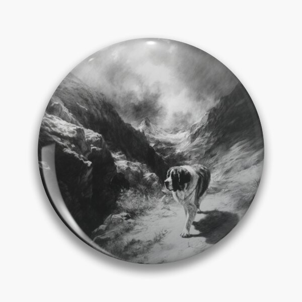Item preview, A calm Saint Bernard trekking through a stormy mountain pass, Dogs in Motion designed and sold by CDC40.